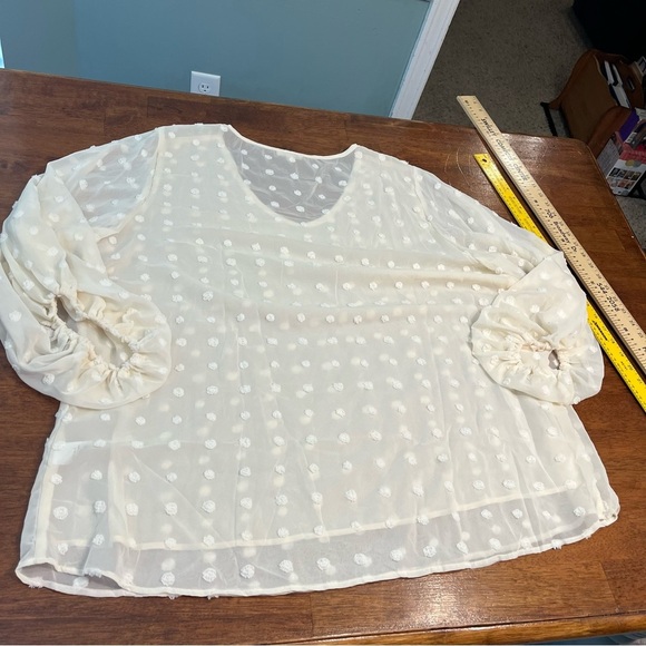 Oddi cream ivory sheer back blouse size 3X - Picture 7 of 8